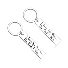Load image into Gallery viewer, 2pcs Couple Keychain Gifts for Women Men Valentines Day Anniversary Wedding Present for Boyfriend Girlfriend Husband Wife I Love You More Christmas Birthday Gift for Fiance Fiancee Bride Groom Him Her