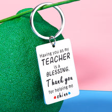 Load image into Gallery viewer, Teacher Appreciation Gifts Keychain for Women Men Teachers Day Thank You Best Teacher Mentor Tutor Principal Birthday Christmas Graduation End Of Year Going Away Retirement Leaving Gift for Her Him