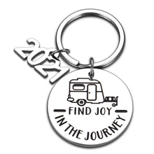 Load image into Gallery viewer, 2021 Camper Decor RV Camping Accessories Gifts for Travel Trailers Inside Graduation Keychain Retirement Gifts for Her Women Men Coworker Happy Camper Decor Motorhome Decorations for RV Owner Glamping