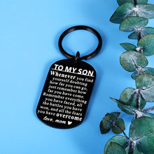 Load image into Gallery viewer, To My Son Valentines Day Gift Stress Relief Keychain for Adult Teen Son Men Boys from Mom Easter Graduation Christmas Birthday First Time Fathers Day Inspirational Gifts for Him Son Stepson Godson