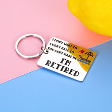 Load image into Gallery viewer, Funny Retirement Keychain Gifts for Coworker Leaving Office Gifts for Women Men Going Away Colleague Boss Goodbye Farewell Gifts for Him Her Teacher Nurse Doctor Enjoy Retirement Keyring Present