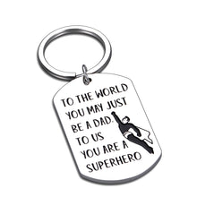Load image into Gallery viewer, Dad Keychain Fathers Day Gifts for Dad from Daughter Son Wife Birthday Christmas Gift for Step Dad New Dad Daddy Valentines Day Family Gift for Men Him Daddy Thanksgiving Superhero Present to Papa