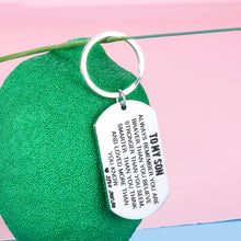 Load image into Gallery viewer, Inspirational Mom to Son Keychain Gifts Birthday 2020 Christmas Graduation Gift for Grads Him Men Teen Boys Come of Age Valentines Day Wedding Keyring Gift for Adult Step Son from Stepmom