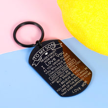 Load image into Gallery viewer, to My Son Keychain Inspirational Birthday Christmas Gifts for Teen Boy Adult Men Valentines Fathers Day Son in Law Gift from Mom Come of Age Back to School Graduation Wedding Key Ring Present Him
