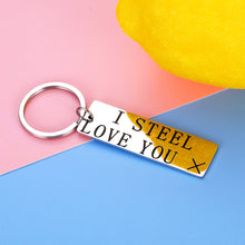 Load image into Gallery viewer, 11 Years Wedding Anniversary Keychain Couple Gifts for Him Her Women Men Funny I Steel Love You Gift for Boyfriend Wife from Husband Girlfriend Birthday Christmas Valentines Day Hubby Wifey Keyring