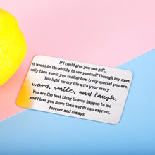 Load image into Gallery viewer, Engraved Wallet Insert Card Anniversary Wedding Gifts for Him Men Husband Valentines Fathers Day Love Note for Boyfriend Hubby Fiancé Groom from Wife Wifey Girlfriend Birthday Christmas New Year Gift