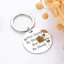 Load image into Gallery viewer, Best Friend Keychain for Teen Girls Sisters Birthday Gifts Ideas for Friends BFF Bridesmaid Not Sisters by Blood But Sisters by Heart Friendship Jewelry for Women Her Female Christmas Wedding Gifts
