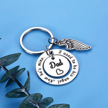 Load image into Gallery viewer, Dad Memorial Keychain Gift for Loss of Father Bereavement Condolence Sympathy Gift for Daughter Son in Memory of Dad Daddy Papa Remembrance Jewelry for Kids Women Men I Used to Be His Angel Key Ring