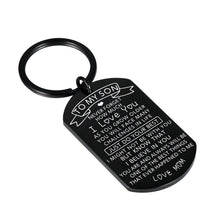 Load image into Gallery viewer, to My Son Keychain Inspirational Birthday Christmas Gifts for Teen Boy Adult Men Valentines Fathers Day Son in Law Gift from Mom Come of Age Back to School Graduation Wedding Key Ring Present Him
