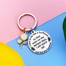 Load image into Gallery viewer, Inspirational Spiritual Keychain Sunflower Charm Gifts for Women Her Best Friend Him Birthday Christmas Graduation Floral Gifts for Adult Teen Girls Daughter Come of Age Friendship Key Ring Present