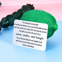 Load image into Gallery viewer, Engraved Wallet Insert Card Anniversary Wedding Gifts for Him Men Husband Valentines Fathers Day Love Note for Boyfriend Hubby Fiancé Groom from Wife Wifey Girlfriend Birthday Christmas New Year Gift