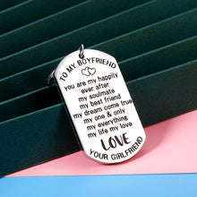 Load image into Gallery viewer, Boyfriend Gifts from Girlfriend Valentines Day Keychain for Him Men Soulmate To My Boyfriend I Love You Couple Gift for Christmas Birthday Thanksiving New Boyfriend Present from Girlfriend