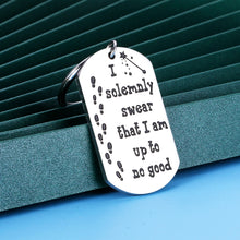 Load image into Gallery viewer, Funny Gifts Keychain for Best Friend Birthday, Friendship Mischief Gifts for Harry Potter Fans Women Men, Christmas Present Pet Tags for Dogs Cats Kitten, Collar Tag for Pets New Puppy