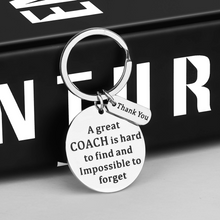 Load image into Gallery viewer, Coach Keychain Gifts for Coach Birthday Men Women Appreication Gift Key Tag for Teachers Day Gifts A Great Coach is Hard to Find But Impossible to Forget Thank You Gifts Jewelry for Coaches