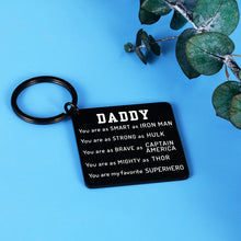 Load image into Gallery viewer, Dad Fathers Day Gifts from Daughter Son Keychain to Daddy Birthday Christmas Family Gift for Stepdad New Dad to Be Husband from Kids Wife Stepdaghter Father of the Bride Valentine Wedding Men Him Papa