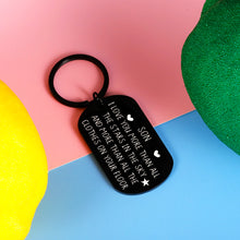 Load image into Gallery viewer, Funny Son Gifts for Him Men Birthday Valentines Day Christmas Stocking Stuffers I Love You Keychain Family Gifts for Teen Kids Teenager Boys Adult Son Stepson from Mom Mommy Dad 16 18 21 Coming of Age