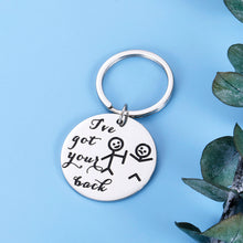 Load image into Gallery viewer, Funny Best Friend Keychain Gifts for Women Him Friend BFF Sister Brother Companion Bestie Daughter Son Iāve Got Your Back Stick Figures Birthday Christmas Valentines Graduation Friendship Gift Men Her