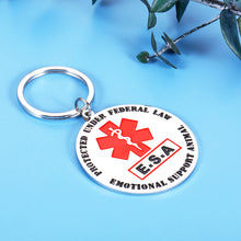 Load image into Gallery viewer, Double-Sided ESA Tag Keychain for Pet Dog Emotional Support Animal Red Medical Alert Symbol Puppy Kitten Collar Vest Tag Service Animals Dogs Cats