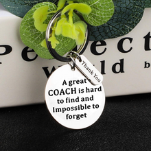 Load image into Gallery viewer, Coach Keychain Gifts for Coach Birthday Men Women Appreication Gift Key Tag for Teachers Day Gifts A Great Coach is Hard to Find But Impossible to Forget Thank You Gifts Jewelry for Coaches