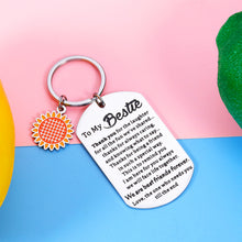 Load image into Gallery viewer, Bestie Gifts Best Friend Keychain Stocking Stuffer Birthday Sunflower Charm Gifts for Women Her Best Friend soul sister Teen Girls Christmas Graduation Easter Valentines Friendship Key Ring Present