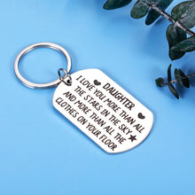 Load image into Gallery viewer, 16 18 21 Birthday Christmas Gifts for Daughter Funny Keychain Valentines Day Stocking Stuffers I Love You Gift for Her Teen Girls Kids Adult Daughter Stepdaughter from Mom Dad Mommy Daddy Come of Age