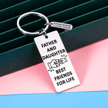 Load image into Gallery viewer, Dad Gifts from Daughter Remember I Love You Keychain Christmas Birthday Father Day to Daddy Papa Father Stepdad Present Best Daddy Daughter Stepdaughter Kids Keychain Valentine Day Wedding Pendant