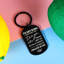 Load image into Gallery viewer, I Love You Gift For Him Keychain For Boyfriend Inspirational Gift For Boyfriend Birthday Christmas Valentines Anniversary For Husband Gift Girlfriend To My King Keychain I Love You Fathers Day Present