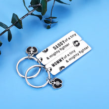 Load image into Gallery viewer, Premature Baby New Mom Dad Keychain NICU Parent to Be Gifts for First Time Father Pregnancy Mothers Mommy Daddy to Be Pregnancy Announcement Gifts for Him and Her Preemie Neonatal Infant Parents