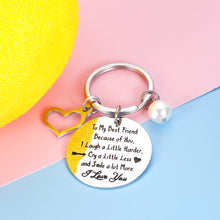 Load image into Gallery viewer, Best Friend Keychain for BFF Funny Friendship Gifts Birthday Graduation Christmas Valentines Day Thank You Gift for Teen Boys Girls Women Men Appreciation for Him Her Teenage Bestie Sister Jewelry
