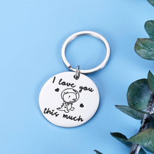Load image into Gallery viewer, Boyfriend Girlfriend Gift Keychain for Birthday Valentines Day Anniversary Cute Couple Gifts for Women Men from Wife Wifey to Husband Hubby Christmas Wedding I Love You This Much Present Him Her