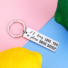 Load image into Gallery viewer, Drive Safe Keychain for Boyfriend I Love You Birthday Gifts for Men Husband from Wife Girlfriend Valentines Fathers Day Gift for Dad Him Her New Driver Trucker Christmas Couple Present Anniversary