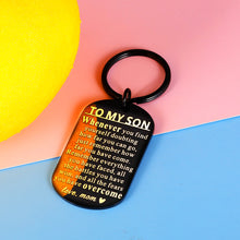 Load image into Gallery viewer, To My Son Valentines Day Gift Stress Relief Keychain for Adult Teen Son Men Boys from Mom Easter Graduation Christmas Birthday First Time Fathers Day Inspirational Gifts for Him Son Stepson Godson