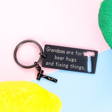 Load image into Gallery viewer, Grandpa Birthday Gifts Keychain from Granddaughter Grandson Grandkids Fathers Day Christmas Family Gift for Dad New Grandfather Wedding Keyring Gifts from Women Men Boys Girls New Year Thanksgiving