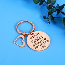 Load image into Gallery viewer, Sisters Gifts from Sister Brother Birthday Stocking Stuffer Keychain for Big Little Soul Sister Best Friend BFF Bestie Christmas Graduation Easter Valentines Day Gifts for Teen Girls Women Pendant…