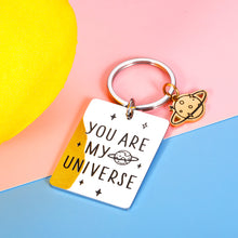 Load image into Gallery viewer, Romantic Valentines Day Wedding Gifts You Are My Universe Keychain for Boyfriend Wife from Girlfriend Husband Engagement Anniversary Birthday Gift for Couple Fiancé Him Her Men Women Christmas Present