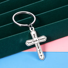 Load image into Gallery viewer, Christian Gifts Keychain for Women Men Baptism Catholic Religious Inspirational Christmas Stocking Stuffers Birthday Easter Present for Girls Boys Teen Sister Brother Daughter Son Cross Faith Pendant