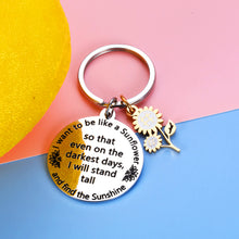 Load image into Gallery viewer, Inspirational Spiritual Keychain Sunflower Charm Gifts for Women Her Best Friend Him Birthday Christmas Graduation Floral Gifts for Adult Teen Girls Daughter Come of Age Friendship Key Ring Present