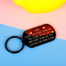 Load image into Gallery viewer, Funny Son Gifts for Him Men Birthday Valentines Day Christmas Stocking Stuffers I Love You Keychain Family Gifts for Teen Kids Teenager Boys Adult Son Stepson from Mom Mommy Dad 16 18 21 Coming of Age
