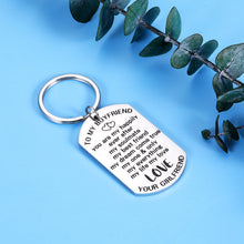 Load image into Gallery viewer, Boyfriend Gifts from Girlfriend Valentines Day Keychain for Him Men Soulmate To My Boyfriend I Love You Couple Gift for Christmas Birthday Thanksiving New Boyfriend Present from Girlfriend
