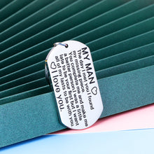 Load image into Gallery viewer, Men Keychain Gifts for Birthday Christmas Boyfriend Husband Fiancé I Love You Gift for Him Male Groom from Girlfriend Wife Valentines Wedding Anniversary Couple Gift to My Man Key Ring Present