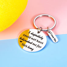 Load image into Gallery viewer, Anniversary Wedding Gift for Husband from Wife Funny Keychain Valentines Day Gift for Him Men Hubby Boyfriend Spouse Fiance Girlfriend Birthday Christmas Fathers Day I Love You Keychain Present