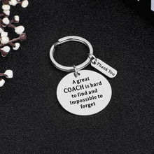 Load image into Gallery viewer, Coach Keychain Gifts for Coach Birthday Men Women Appreication Gift Key Tag for Teachers Day Gifts A Great Coach is Hard to Find But Impossible to Forget Thank You Gifts Jewelry for Coaches