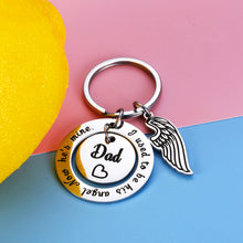 Load image into Gallery viewer, Dad Memorial Keychain Gift for Loss of Father Bereavement Condolence Sympathy Gift for Daughter Son in Memory of Dad Daddy Papa Remembrance Jewelry for Kids Women Men I Used to Be His Angel Key Ring
