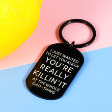 Load image into Gallery viewer, Funny Fathers Day Gifts for Dad from Daughter Son Keychain to Daddy Birthday Christmas First Time Dad Thing Pregnancy Gift for Husband New Dad to be Stepdad from Kid Wife Valentine Wedding Present Men