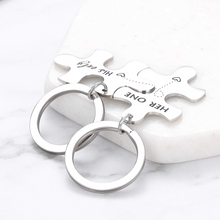 Load image into Gallery viewer, 2pc Couples Keychains for Him Her Boyfriend Girlfriend Anniversary Valentines Day Gifts for Husband Wife Her one His Only Puzzle Keychain Set Wedding Anniversary Christmas Gifts for Men Women