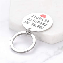 Load image into Gallery viewer, You're My Favorite Asshle Keychain Anniversary Birthday Gifts for Husband Wife Funny Keychain for Boyfriend Girlfriend Couples Keychains for Her Him Valentines Day Wedding Gifts from Wifey Hubby