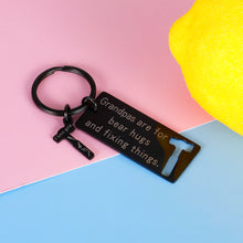 Load image into Gallery viewer, Grandpa Birthday Gifts Keychain from Granddaughter Grandson Grandkids Fathers Day Christmas Family Gift for Dad New Grandfather Wedding Keyring Gifts from Women Men Boys Girls New Year Thanksgiving