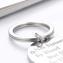 Load image into Gallery viewer, Best Friend Keychain for Teen Girls Sisters Birthday Gifts Ideas for Friends BFF Bridesmaid Not Sisters by Blood But Sisters by Heart Friendship Jewelry for Women Her Female Christmas Wedding Gifts