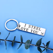 Load image into Gallery viewer, 11 Years Wedding Anniversary Keychain Couple Gifts for Him Her Women Men Funny I Steel Love You Gift for Boyfriend Wife from Husband Girlfriend Birthday Christmas Valentines Day Hubby Wifey Keyring