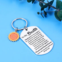 Load image into Gallery viewer, Bestie Gifts Best Friend Keychain Stocking Stuffer Birthday Sunflower Charm Gifts for Women Her Best Friend soul sister Teen Girls Christmas Graduation Easter Valentines Friendship Key Ring Present